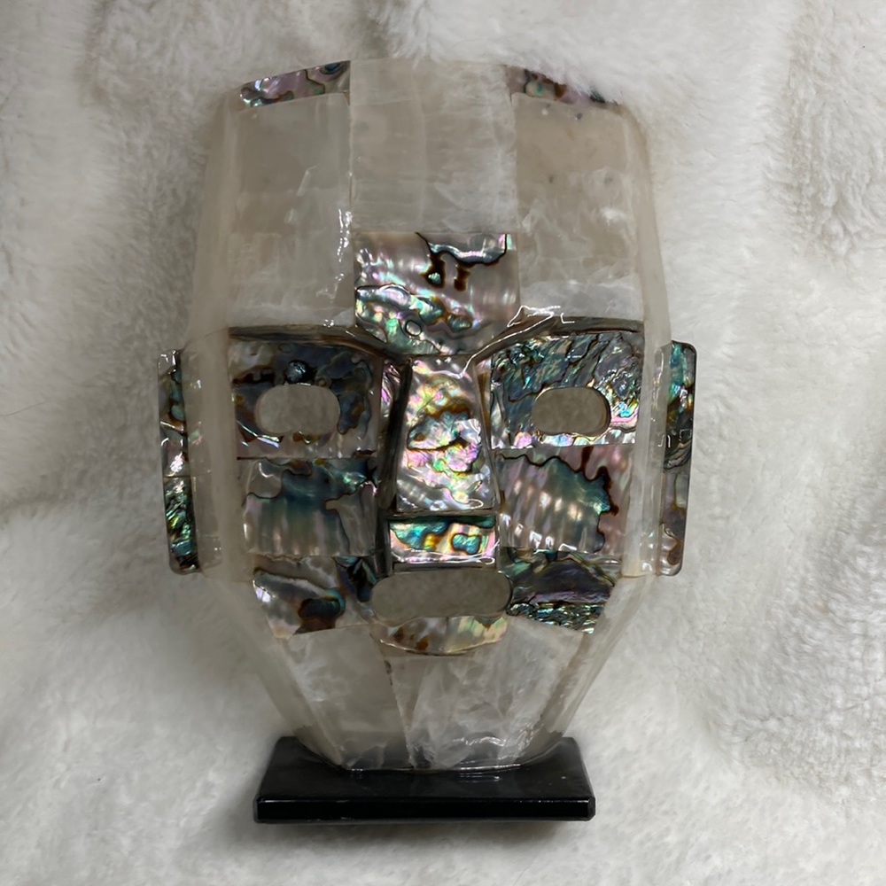 Abalone Mask From Mexico - 7.5" Tall